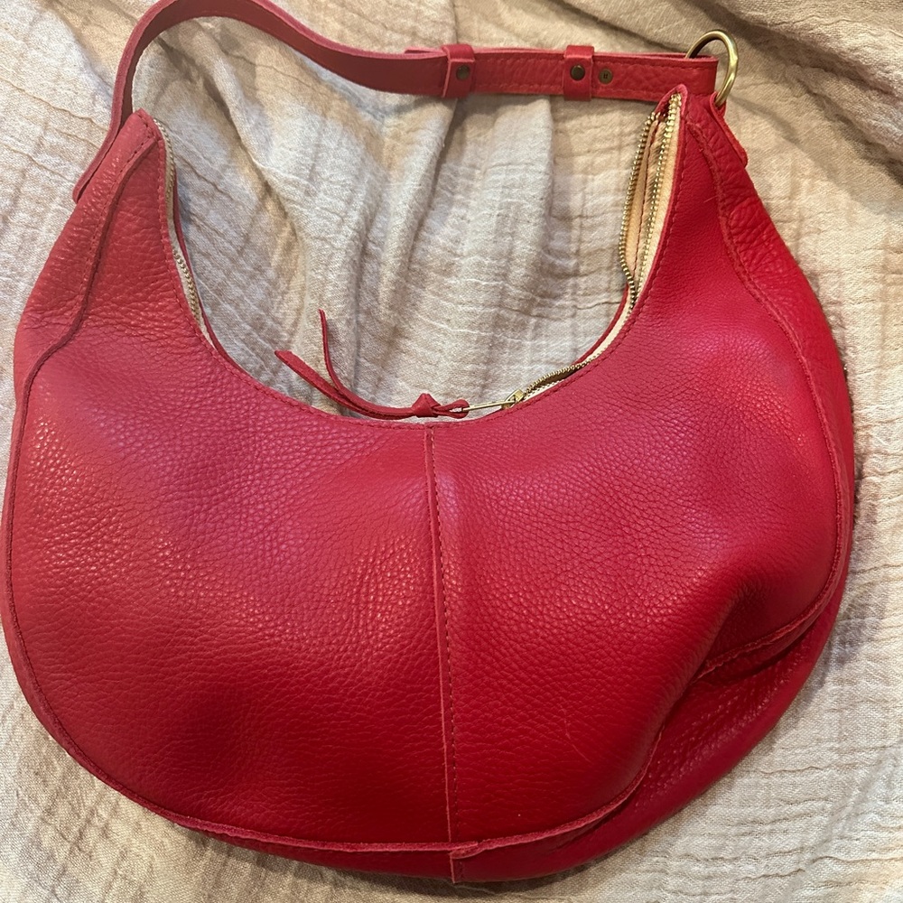 Brand new, large Portland Leather Goods (PLG) “Nora” in sugar (red)